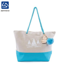 wholesale fashion travel canvas foldable beach bag for 2018